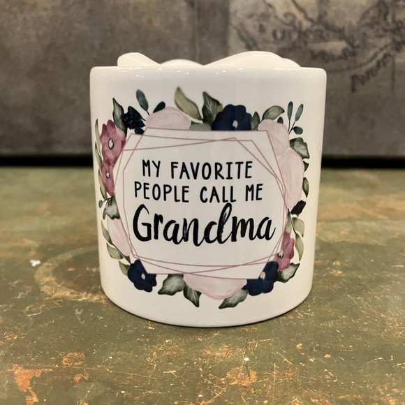 My Favorite People Call Me Grandma Ceramic Candle Holder and LED Candle - Picture 2 of 6